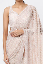 Load image into Gallery viewer, Peach Embellished Saree Set