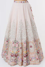 Load image into Gallery viewer, Pink organza thread embroidered lehenga