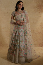 Load image into Gallery viewer, Peach net thread work lehenga