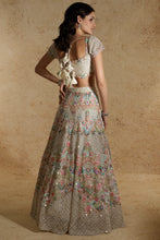 Load image into Gallery viewer, Peach net thread work lehenga