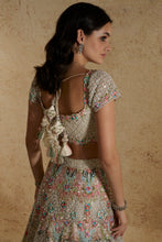 Load image into Gallery viewer, Peach net thread work lehenga