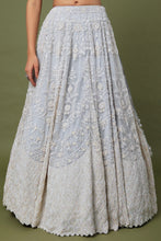 Load image into Gallery viewer, Ice blue organza pearl and cut dana embroidered lehenga