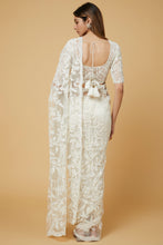 Load image into Gallery viewer, Ivory Embellished Saree Set