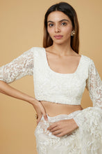 Load image into Gallery viewer, Ivory Embellished Saree Set