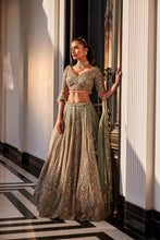 Load image into Gallery viewer, AQUA ORGANZA EMBROIDERED SET