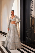 Load image into Gallery viewer, ICEBLUE EMBROIDERED ORGANZA SET