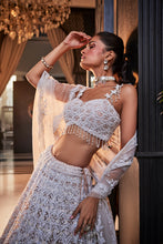 Load image into Gallery viewer, IVORY ORGANZA EMBROIDERED SET