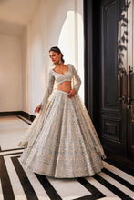Load image into Gallery viewer, ICEBLUE EMBROIDERED ORGANZA SET