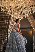 Load image into Gallery viewer, ICEBLUE EMBROIDERED ORGANZA  SET