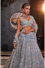 Load image into Gallery viewer, ICEBLUE EMBROIDERED ORGANZA  SET