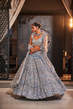 Load image into Gallery viewer, ICEBLUE EMBROIDERED ORGANZA  SET