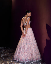 Load image into Gallery viewer, Pink Net Lehenga Set