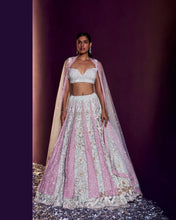 Load image into Gallery viewer, Ice Blue Net Lehenga Set