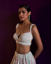 Load image into Gallery viewer, Ice Blue Net Lehenga Set
