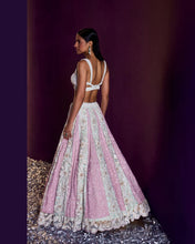 Load image into Gallery viewer, Ice Blue Net Lehenga Set