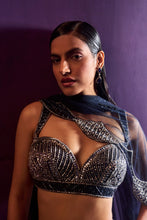 Load image into Gallery viewer, Midnight Blue Net Lehenga Set