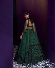 Load image into Gallery viewer, Green Organza Lehenga Set