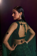 Load image into Gallery viewer, Green Organza Lehenga Set