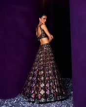 Load image into Gallery viewer, Emerald Green Organza Lehenga Set