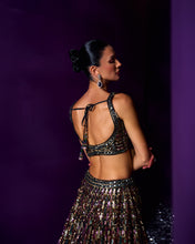 Load image into Gallery viewer, Emerald Green Organza Lehenga Set