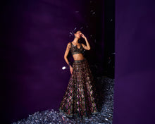 Load image into Gallery viewer, Emerald Green Organza Lehenga Set