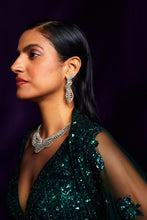 Load image into Gallery viewer, Emerald Green Net Lehenga Set