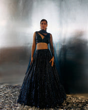 Load image into Gallery viewer, Electric Blue Net Lehenga Set