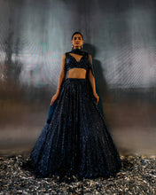 Load image into Gallery viewer, Electric Blue Net Lehenga Set