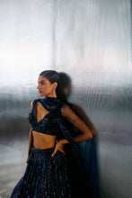Load image into Gallery viewer, Electric Blue Net Lehenga Set