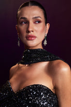 Load image into Gallery viewer, Black Net Lehenga Set