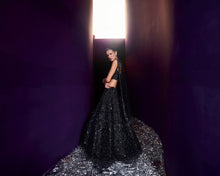 Load image into Gallery viewer, Black Net Lehenga Set