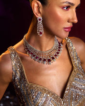 Load image into Gallery viewer, Gold Net Lehenga Set