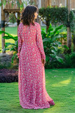 Load image into Gallery viewer, Mauve Printed & Embroidered Long jacket & pallazo pants Set