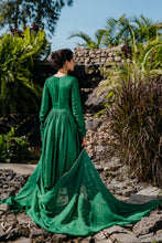 Load image into Gallery viewer, Emerald Green Embroidered Anarkali Suit Set
