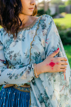 Load image into Gallery viewer, Powder Blue Printed & Embroidered Lehenga Set