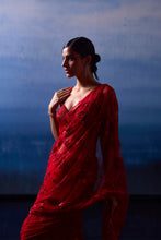 Load image into Gallery viewer, RUBY RED NET SAREE