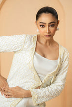 Load image into Gallery viewer, Pearl beads work all over blazer and trouser.