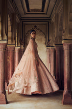 Load image into Gallery viewer, PEACH TAFETTA SILK LEHENGA CHOLI SET WITH A TULLE DUPATTA