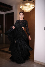 Load image into Gallery viewer, Black Lehenga Saree