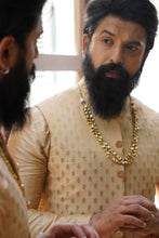 Load image into Gallery viewer, Beige Kurta, Vest and Pant set