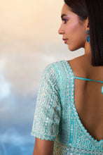 Load image into Gallery viewer, MINT GREEN PEPLUM ORGANZA SHARARA