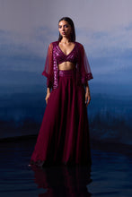 Load image into Gallery viewer, WINE ORGANZA CAPE SET