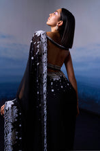 Load image into Gallery viewer, BLACK GEORGETTE SAREE