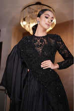 Load image into Gallery viewer, Black Lehenga Saree