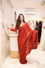 Load image into Gallery viewer, Red Thread & Sequin Sari