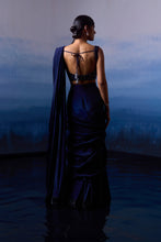 Load image into Gallery viewer, MIDNIGHT BLUE SILK DRAPE SAREE