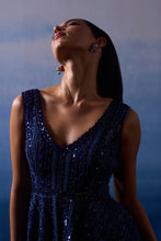 Load image into Gallery viewer, MID NIGHT BLUE ORGANZA SHARARA