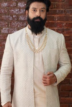 Load image into Gallery viewer, Grey jacket style sherwani set