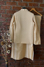 Load image into Gallery viewer, Beige Kurta, Vest and Pant set