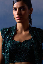 Load image into Gallery viewer, FOREST GREEN ORGANZA JACKET SET